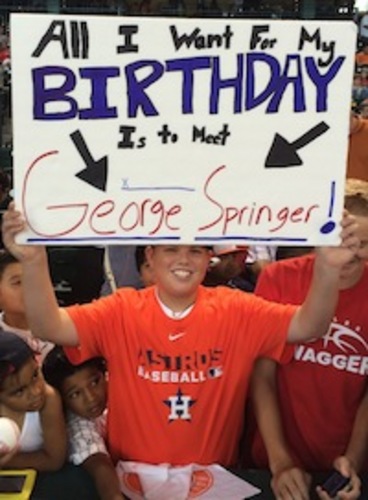 Houston Astros make young fan's birthday wish come true hitting home run