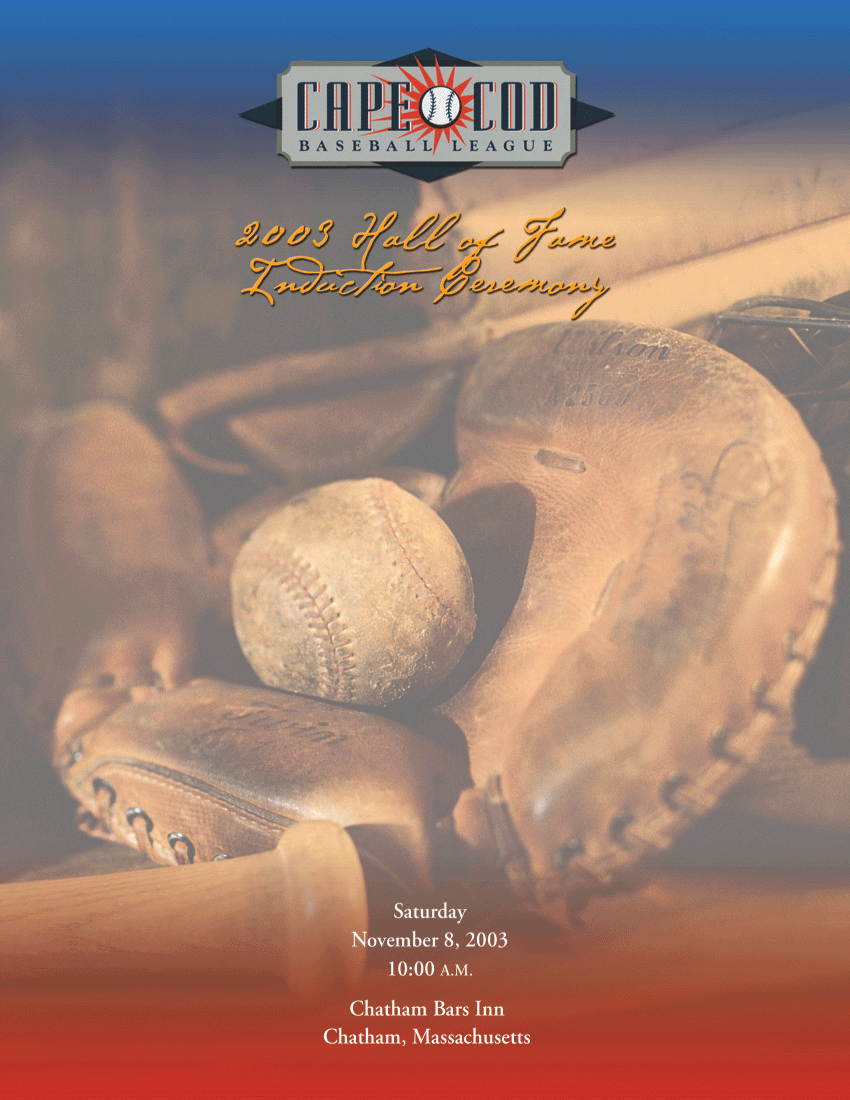 Cape Cod Baseball League: Hall Of Fame News